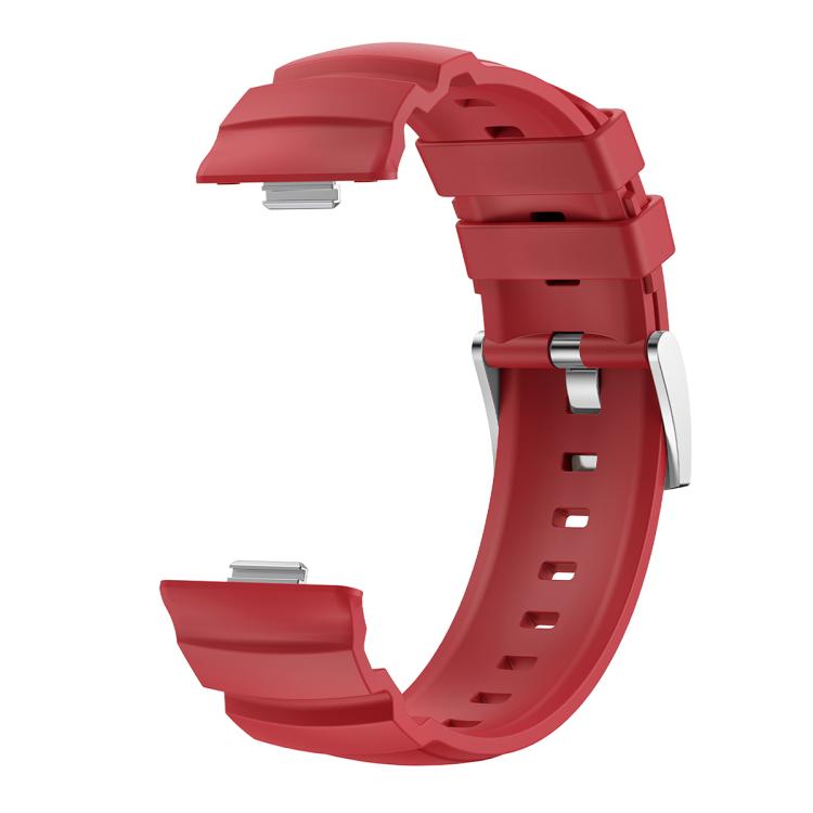 For Huawei Watch Fit 5 / Fit 5 Pro / Fit 4 Silver Buckle Silicone Watch Band