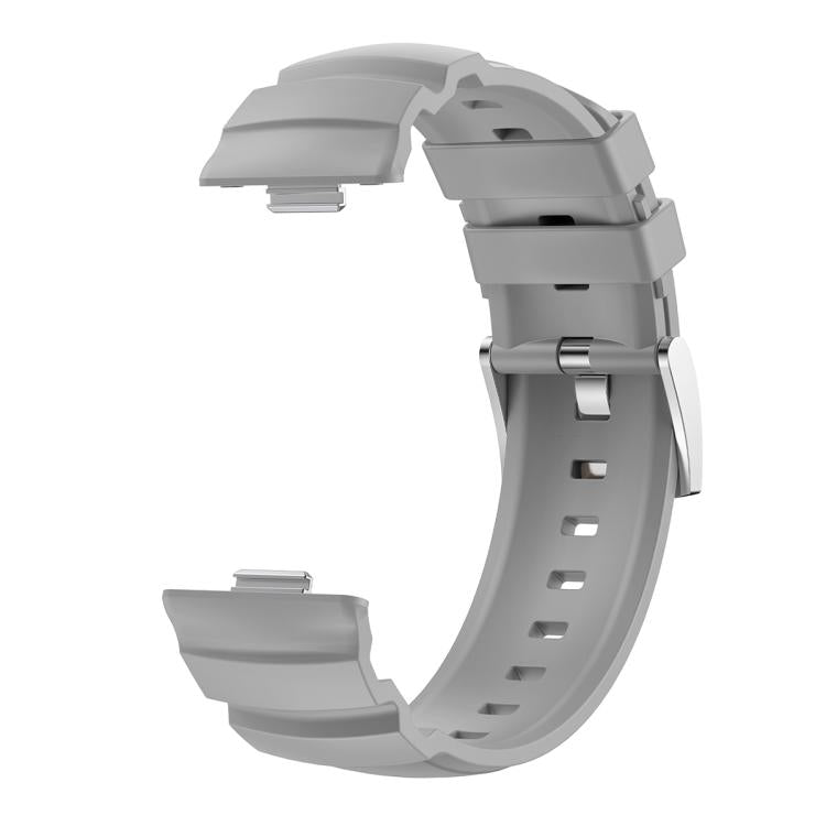 For Huawei Watch Fit 5 / Fit 5 Pro / Fit 4 Silver Buckle Silicone Watch Band
