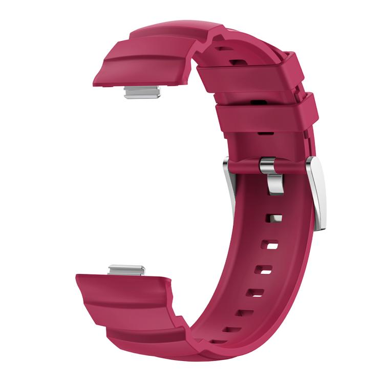For Huawei Watch Fit 5 / Fit 5 Pro / Fit 4 Silver Buckle Silicone Watch Band