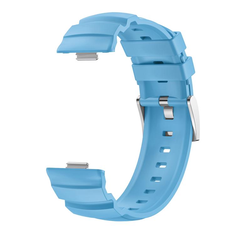 For Huawei Watch Fit 5 / Fit 5 Pro / Fit 4 Silver Buckle Silicone Watch Band