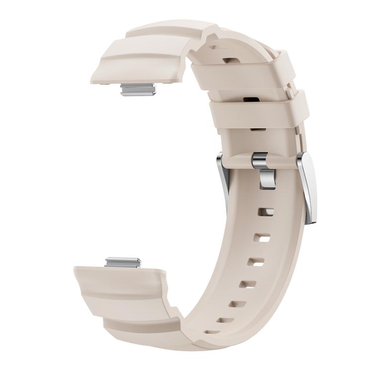 For Huawei Watch Fit 5 / Fit 5 Pro / Fit 4 Silver Buckle Silicone Watch Band