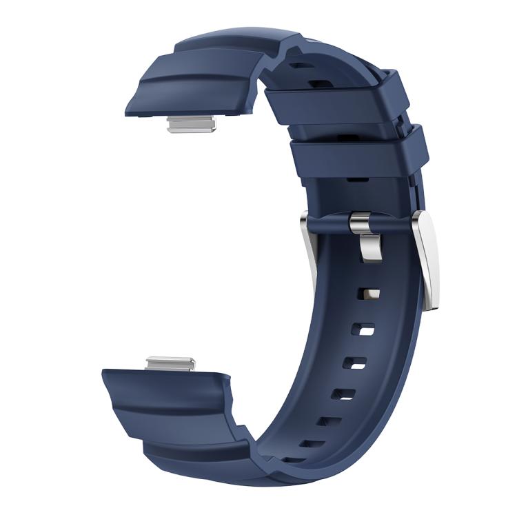 For Huawei Watch Fit 5 / Fit 5 Pro / Fit 4 Silver Buckle Silicone Watch Band