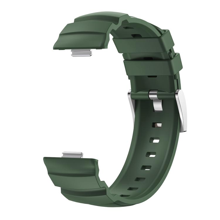 For Huawei Watch Fit 5 / Fit 5 Pro / Fit 4 Silver Buckle Silicone Watch Band