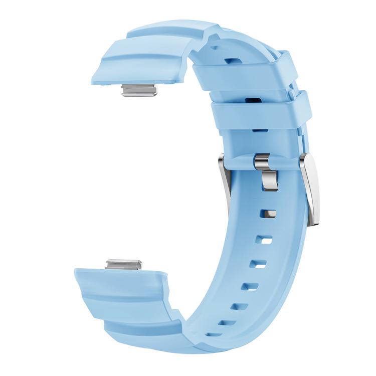 For Huawei Watch Fit 5 / Fit 5 Pro / Fit 4 Silver Buckle Silicone Watch Band