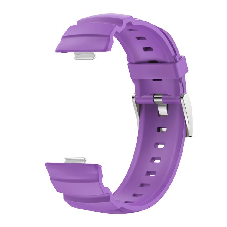 For Huawei Watch Fit 5 / Fit 5 Pro / Fit 4 Silver Buckle Silicone Watch Band