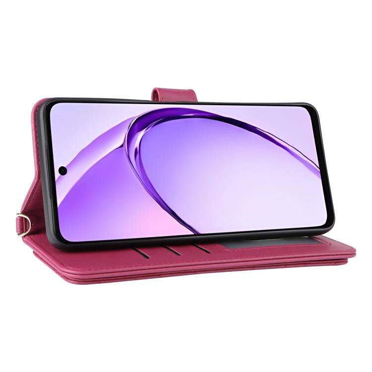 For OPPO A3X 5G / 4G / A3 5G / 4G Global Multifunctional 6-Card Slots Leather Phone Case with Wrist Strap