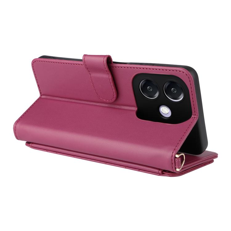 For OPPO A3X 5G / 4G / A3 5G / 4G Global Multifunctional 6-Card Slots Leather Phone Case with Wrist Strap