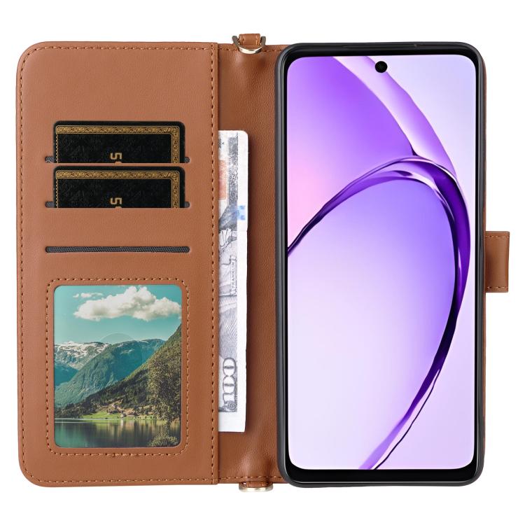 For OPPO A3X 5G / 4G / A3 5G / 4G Global Multifunctional 6-Card Slots Leather Phone Case with Wrist Strap
