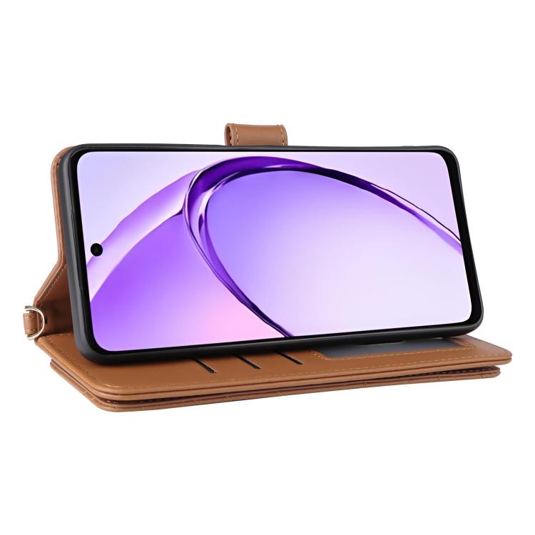 For OPPO A3X 5G / 4G / A3 5G / 4G Global Multifunctional 6-Card Slots Leather Phone Case with Wrist Strap