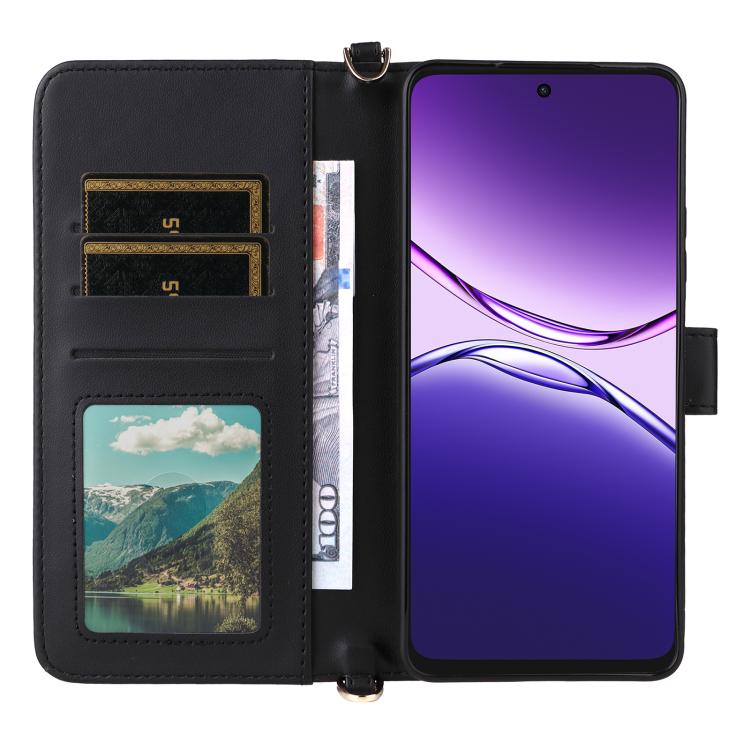 For OPPO A5 Pro 5G Global Multifunctional 6-Card Slots Leather Phone Case with Wrist Strap