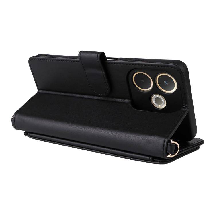 For OPPO A5 Pro 5G Global Multifunctional 6-Card Slots Leather Phone Case with Wrist Strap