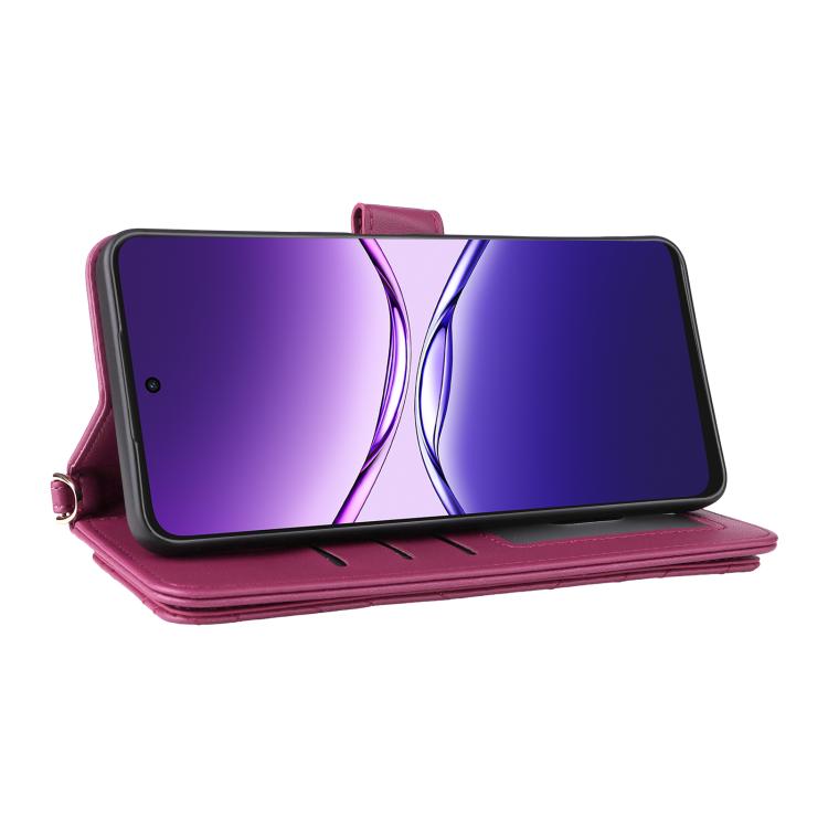 For OPPO A5 Pro 5G Global Multifunctional 6-Card Slots Leather Phone Case with Wrist Strap