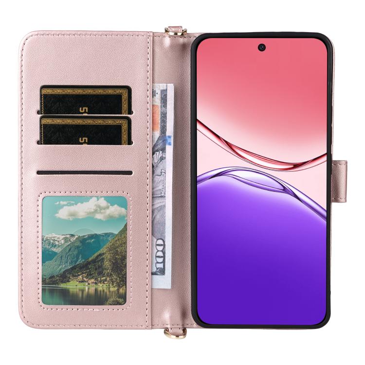 For OPPO F29 5G Global Multifunctional 6-Card Slots Leather Phone Case with Wrist Strap