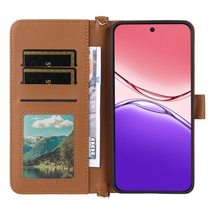 For OPPO F29 5G Global Multifunctional 6-Card Slots Leather Phone Case with Wrist Strap