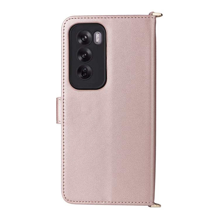 For OPPO Reno12 5G Global Multifunctional 6-Card Slots Leather Phone Case with Wrist Strap