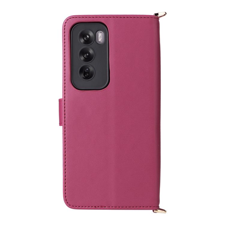 For OPPO Reno12 5G Global Multifunctional 6-Card Slots Leather Phone Case with Wrist Strap