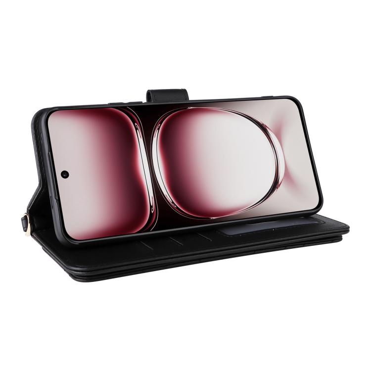 For OPPO Reno12 Pro 5G Global Multifunctional 6-Card Slots Leather Phone Case with Wrist Strap