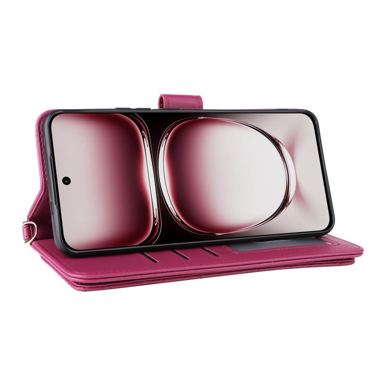 For OPPO Reno12 Pro 5G Global Multifunctional 6-Card Slots Leather Phone Case with Wrist Strap