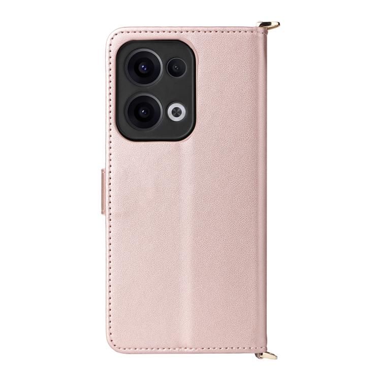 For OPPO Reno13 5G Global Multifunctional 6-Card Slots Leather Phone Case with Wrist Strap