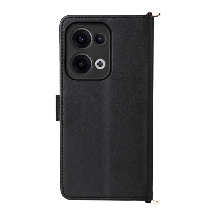 For OPPO Reno13 5G Global Multifunctional 6-Card Slots Leather Phone Case with Wrist Strap