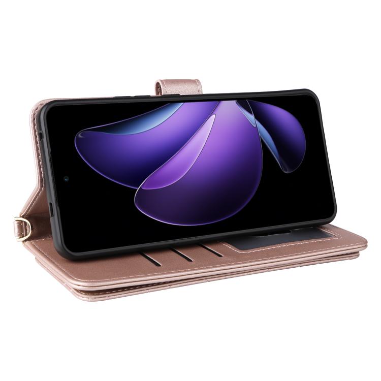 For OPPO Reno13 F 4G / 5G Multifunctional 6-Card Slots Leather Phone Case with Wrist Strap