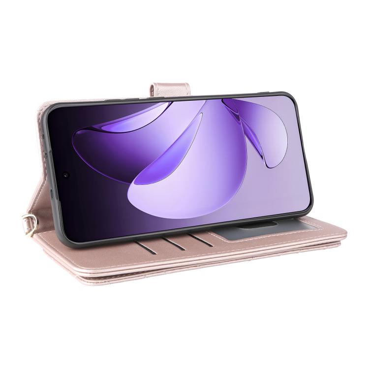 For OPPO Reno13 Pro 5G Global Multifunctional 6-Card Slots Leather Phone Case with Wrist Strap