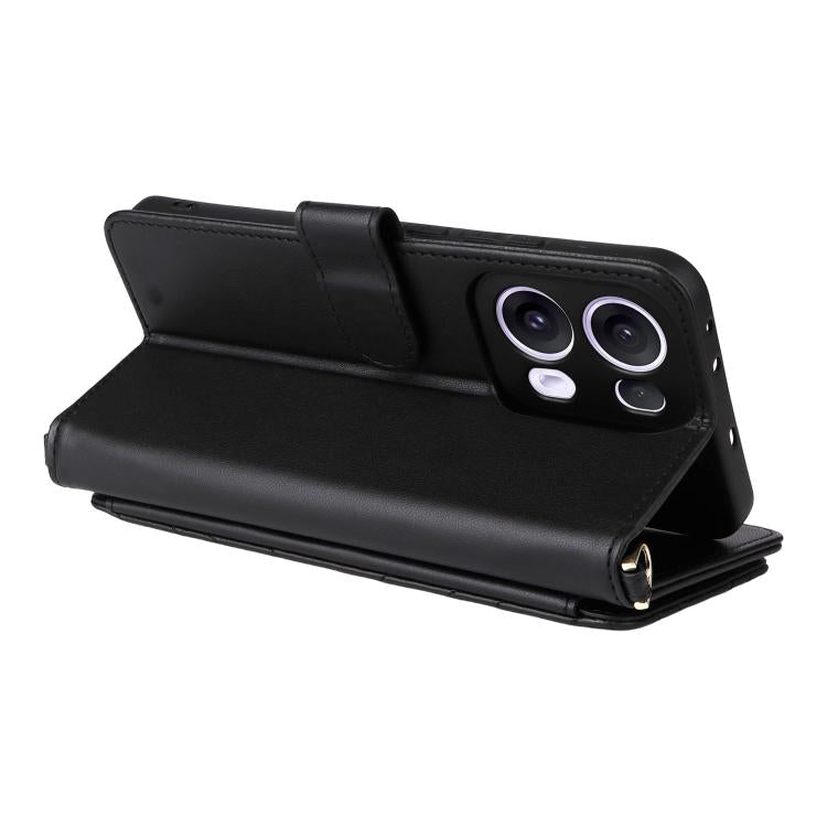 For OPPO Reno13 Pro 5G Global Multifunctional 6-Card Slots Leather Phone Case with Wrist Strap