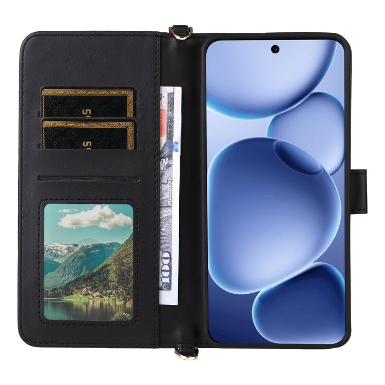 For OPPO Find X8s 5G Multifunctional 6-Card Slots Leather Phone Case with Wrist Strap