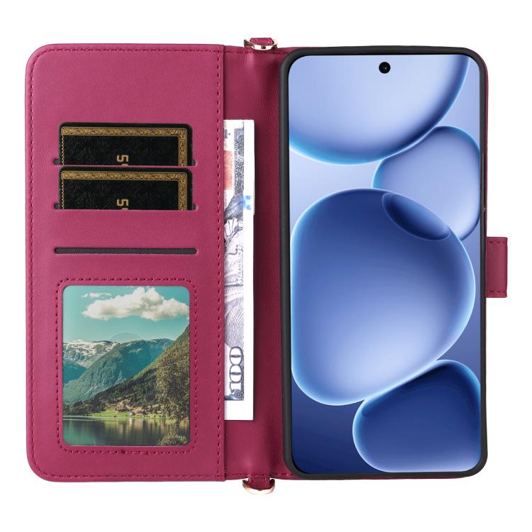 For OPPO Find X8s 5G Multifunctional 6-Card Slots Leather Phone Case with Wrist Strap