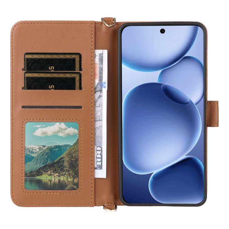 For OPPO Find X8s 5G Multifunctional 6-Card Slots Leather Phone Case with Wrist Strap