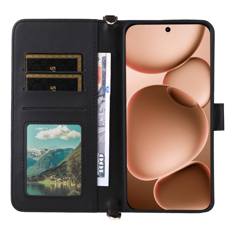 For OPPO Find X8s+ 5G Multifunctional 6-Card Slots Leather Phone Case with Wrist Strap