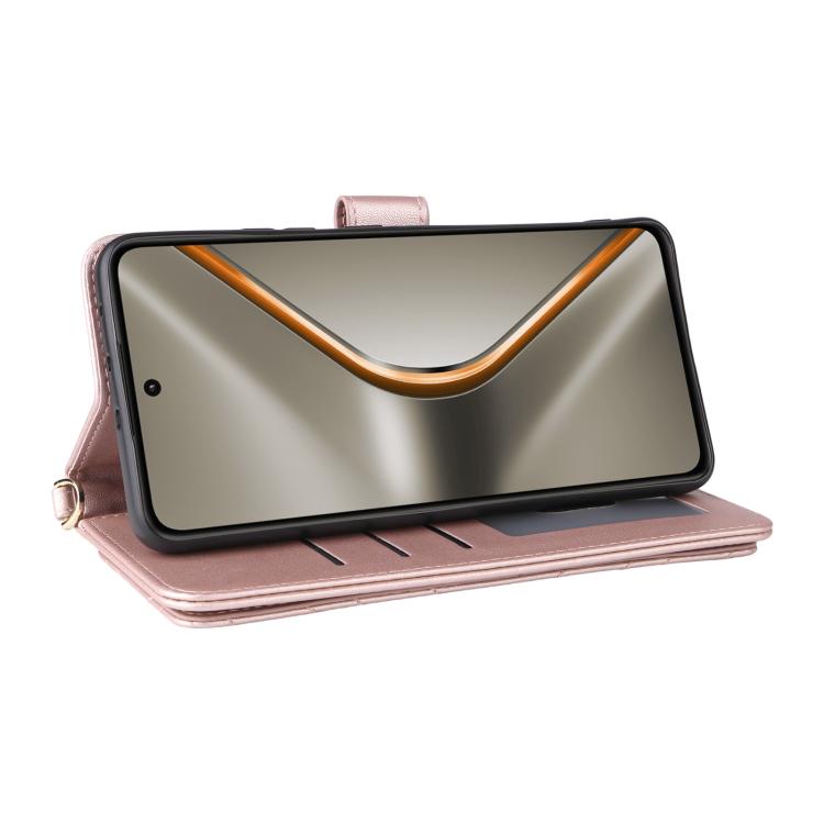 For OPPO K13 5G / K13x 5G Multifunctional 6-Card Slots Leather Phone Case with Wrist Strap