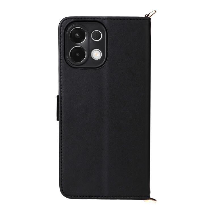For OPPO K13 5G / K13x 5G Multifunctional 6-Card Slots Leather Phone Case with Wrist Strap