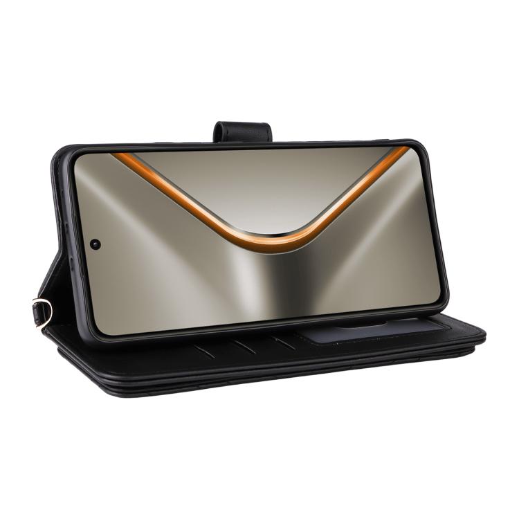 For OPPO K13 5G / K13x 5G Multifunctional 6-Card Slots Leather Phone Case with Wrist Strap
