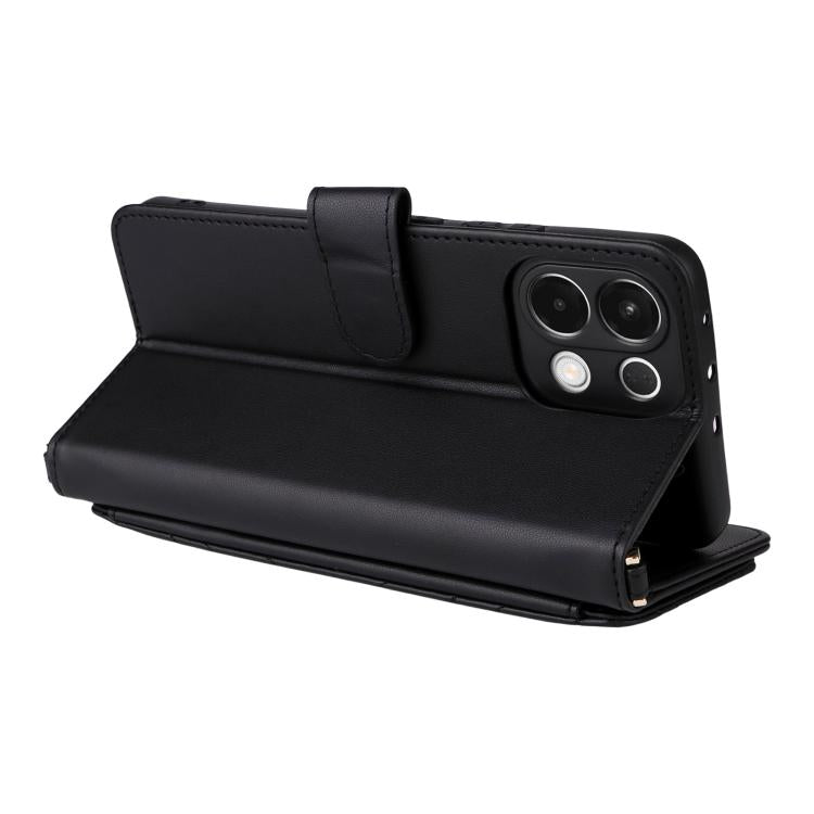 For OPPO K13 5G / K13x 5G Multifunctional 6-Card Slots Leather Phone Case with Wrist Strap