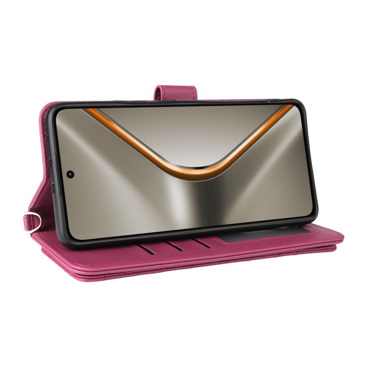 For OPPO K13 5G / K13x 5G Multifunctional 6-Card Slots Leather Phone Case with Wrist Strap