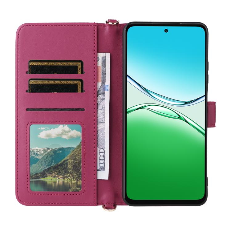 For OPPO A5 5G / 4G Global Multifunctional 6-Card Slots Leather Phone Case with Wrist Strap