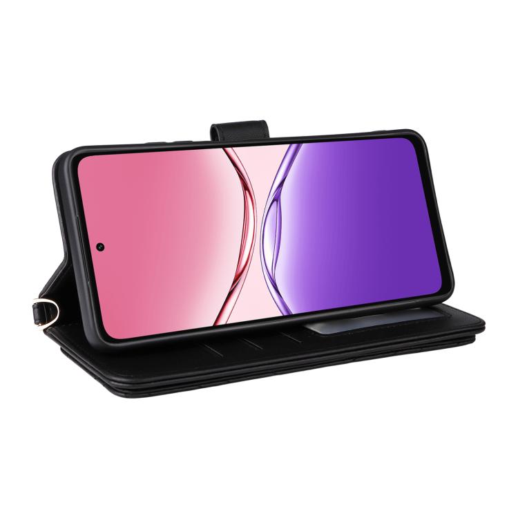 For OPPO A5x 5G / 4G Global Multifunctional 6-Card Slots Leather Phone Case with Wrist Strap