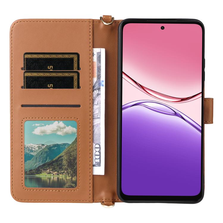 For OPPO A5x 5G / 4G Global Multifunctional 6-Card Slots Leather Phone Case with Wrist Strap