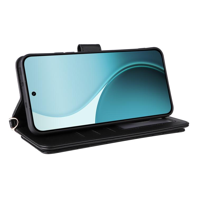 For OPPO Reno14 Pro 5G Global Multifunctional 6-Card Slots Leather Phone Case with Wrist Strap