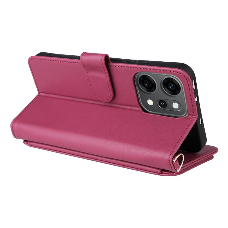 For OPPO Reno14 Pro 5G Global Multifunctional 6-Card Slots Leather Phone Case with Wrist Strap