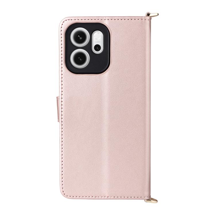 For OPPO Reno14 F 5G Multifunctional 6-Card Slots Leather Phone Case with Wrist Strap
