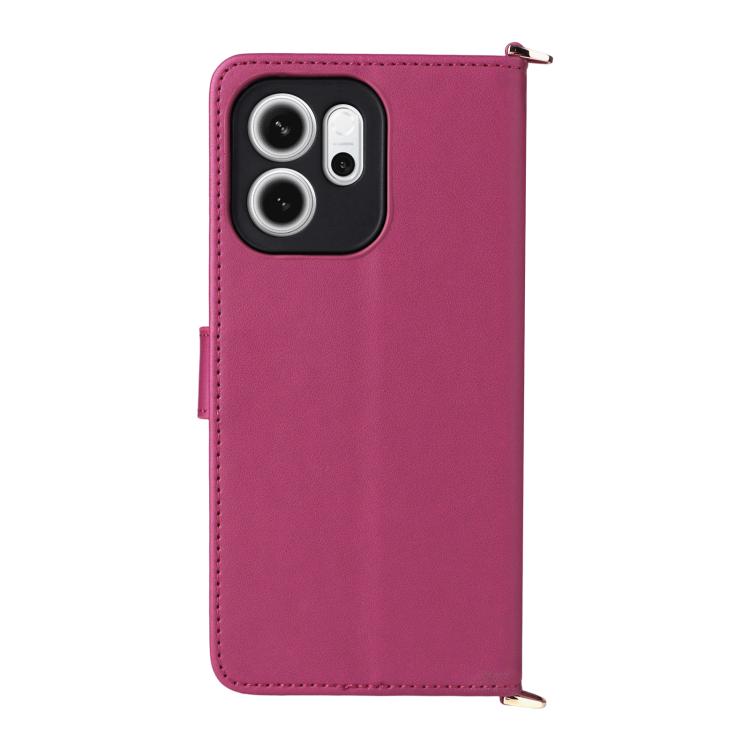 For OPPO Reno14 F 5G Multifunctional 6-Card Slots Leather Phone Case with Wrist Strap
