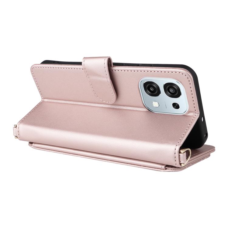For OPPO A6 Pro 4G / 5G Global / F31 5G Multifunctional 6-Card Slots Leather Phone Case with Wrist Strap