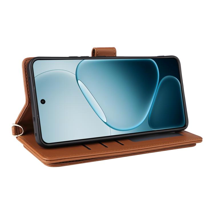 For OPPO A6 Max 5G / F31 Pro+ 5G Multifunctional 6-Card Slots Leather Phone Case with Wrist Strap