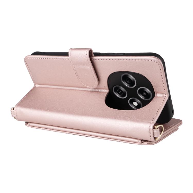 For OPPO F31 Pro 5G Multifunctional 6-Card Slots Leather Phone Case with Wrist Strap
