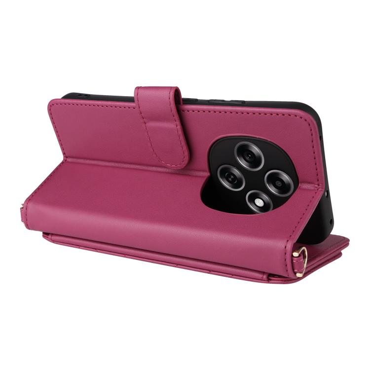 For OPPO F31 Pro 5G Multifunctional 6-Card Slots Leather Phone Case with Wrist Strap