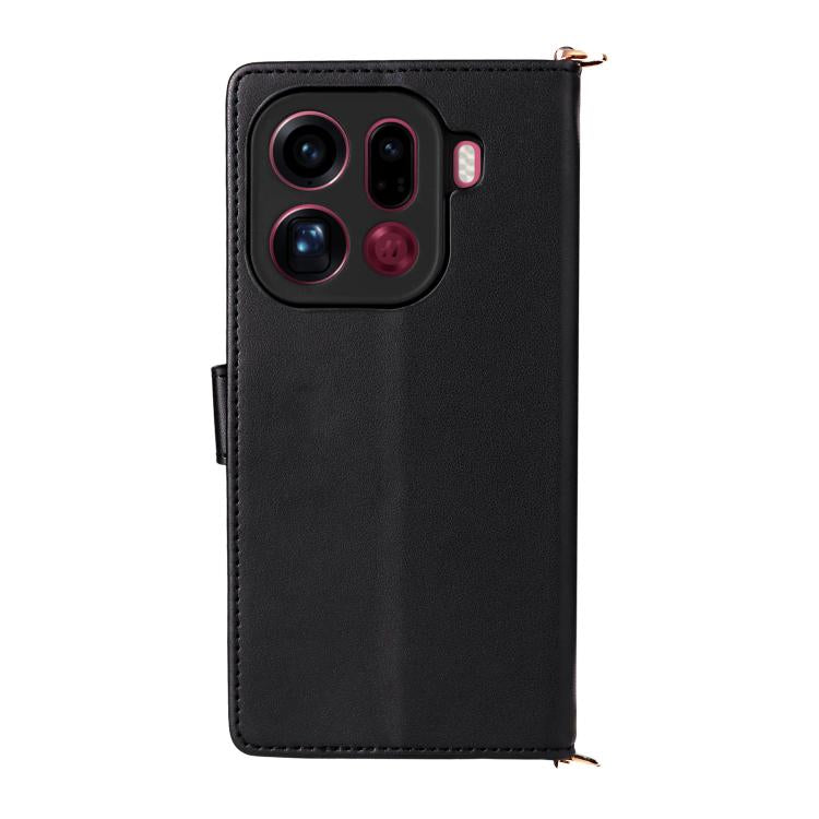 For OPPO Find X9 Pro Multifunctional 6-Card Slots Leather Phone Case with Wrist Strap