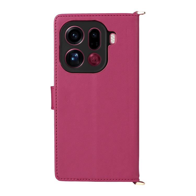 For OPPO Find X9 Pro Multifunctional 6-Card Slots Leather Phone Case with Wrist Strap