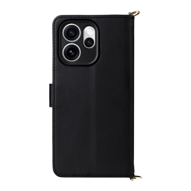 For OPPO Reno15 5G Global Multifunctional 6-Card Slots Leather Phone Case with Wrist Strap
